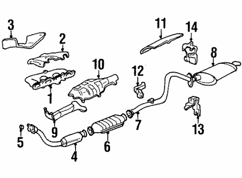 1992 Buick Skylark Catalytic Converter Diagram for 25130526