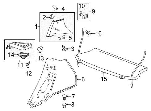 2013 Chevy Spark Interior Trim - Quarter Panels Diagram