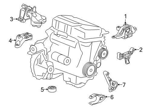 2018 Chevy Cruze Mount Bracket Diagram for 39014382