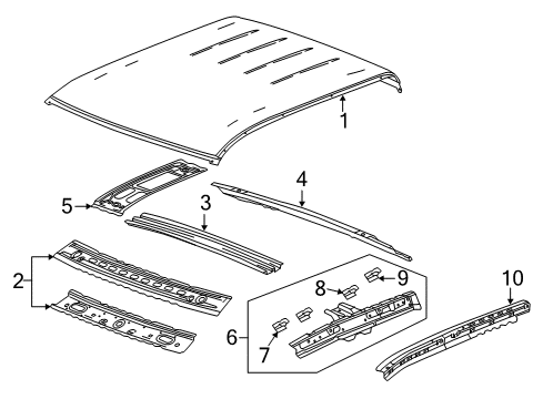 2017 GMC Sierra 1500 Roof & Components Diagram 3 - Thumbnail