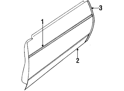 1985 Buick Riviera Side Molding Diagram for 9636248