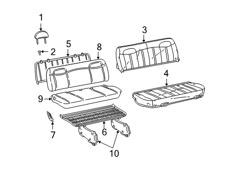 1998 Chevy Express 1500 Seat Back Pad Diagram for 12377790