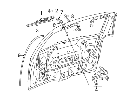 2005 Pontiac Montana Wiper & Washer Components Diagram