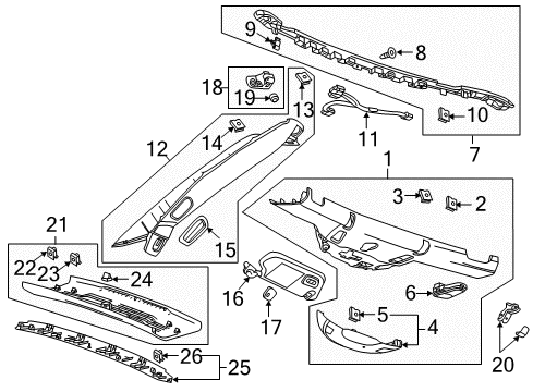2018 Chevy Corvette Defroster Grille, Driver Side Diagram for 22859854