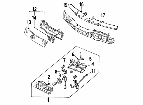 1992 Pontiac Grand Prix Headlamp Assembly, Passenger Side Diagram for 16521462