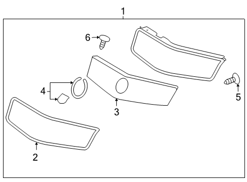 2009 Cadillac XLR Grille & Components Diagram 2 - Thumbnail