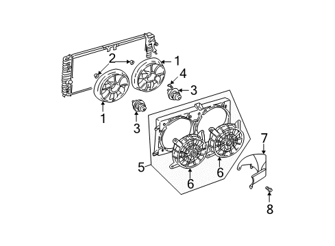 1999 Chevy Malibu Water Pump Cover Diagram for 24575938