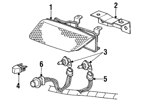 1992 Saturn SL1 Bulbs Diagram