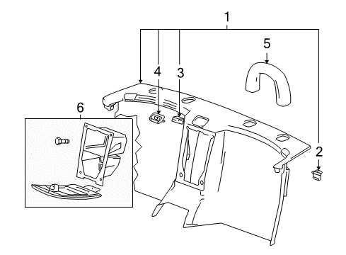 2007 Cadillac XLR Interior Trim - Quarter Panels Diagram