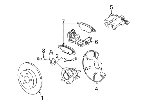 2006 Pontiac Montana Brake Components, Brakes Diagram 2 - Thumbnail