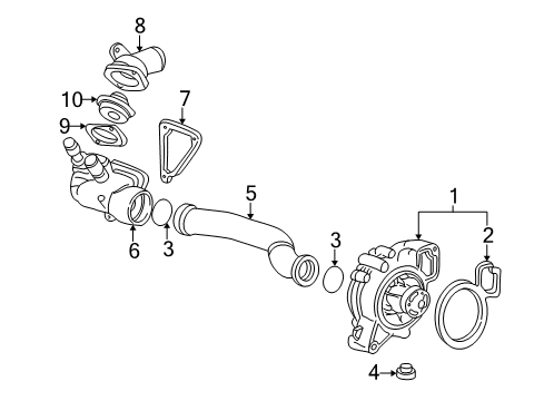 2001 Saturn L200 Inlet Assembly Diagram for 90537819