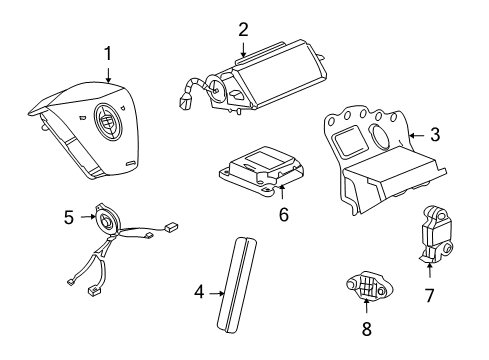 2007 Cadillac XLR Air Bag Components Diagram