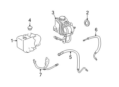 1996 Chevy Cavalier P/S Pump & Hoses, Steering Gear & Linkage Diagram 4 - Thumbnail