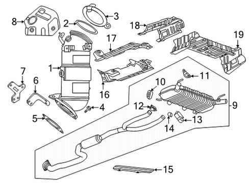2021 Cadillac CT4 Heat Shield Diagram for 84785045