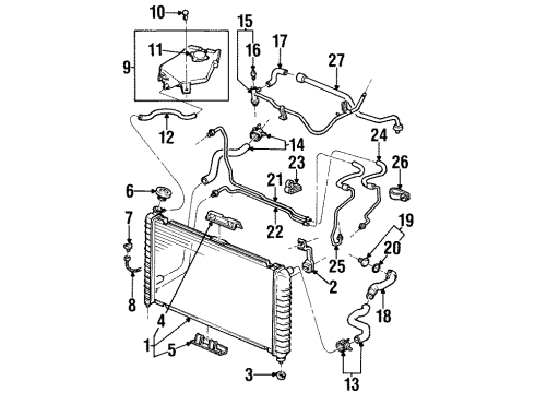 1999 Oldsmobile Silhouette Radiator Diagram for 52476953