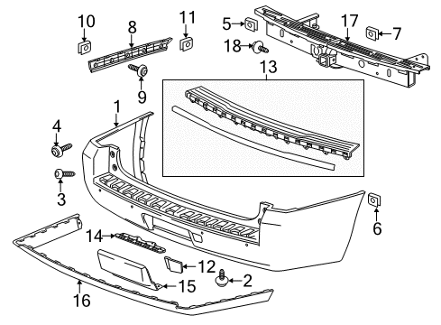 2017 GMC Yukon XL Stabilizer Bar Bolt, Rear Diagram for 11519393