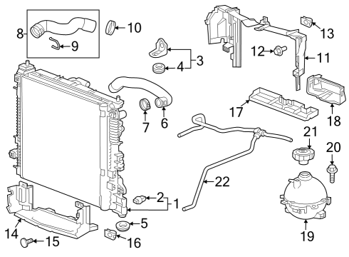 2021 Chevy Blazer Radiator & Components Diagram