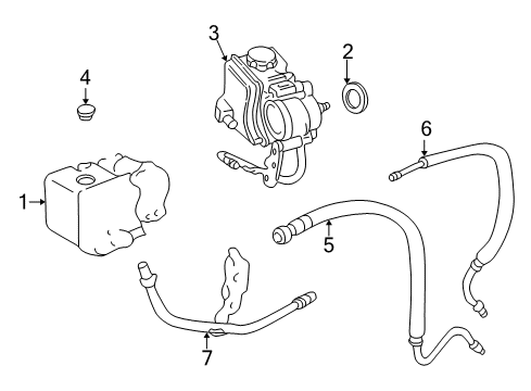 2003 Chevy Cavalier P/S Pump & Hoses, Steering Gear & Linkage Diagram 3 - Thumbnail