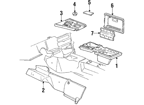 1992 Chevy Corvette Console Housing Diagram for 10175510