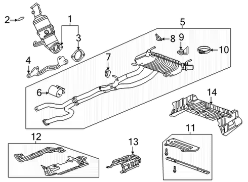 2021 Cadillac CT5 Muffler & Pipe Diagram for 84738138