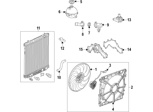2020 Cadillac XT6 Cooling System, Radiator, Water Pump, Cooling Fan Diagram