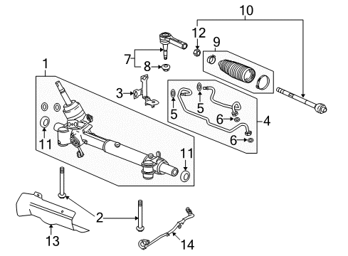 2014 Buick LaCrosse Steering Gear Diagram for 19330581
