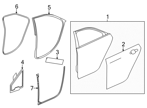 2016 Cadillac CTS Rear Door Diagram
