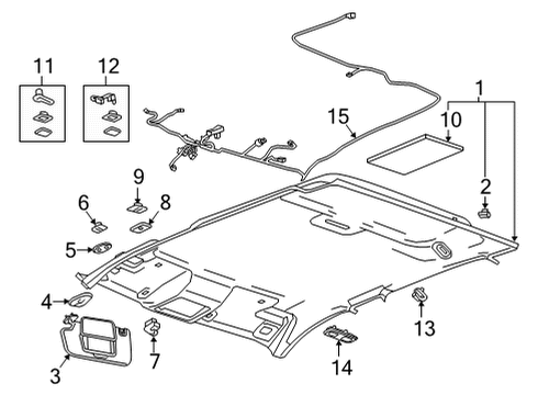 2022 GMC Sierra 3500 HD Interior Trim - Cab Diagram 2 - Thumbnail