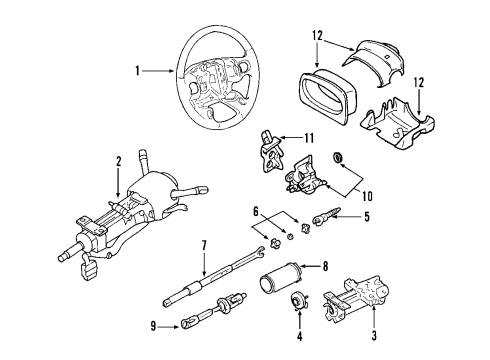 2005 Cadillac CTS Steering Column Diagram for 25744451
