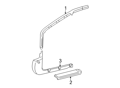 1997 Pontiac Sunfire Window Molding, Driver Side Diagram for 22606843