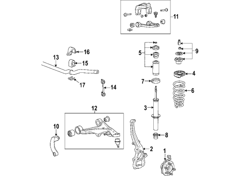2008 Cadillac STS Upper Control Arm Diagram for 19207760