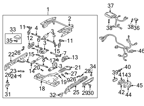 2001 Pontiac Bonneville Seat Actuator Diagram for 16838643