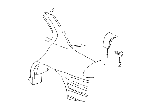 2000 Pontiac Grand Am Exterior Trim - Quarter Panel Diagram 2 - Thumbnail