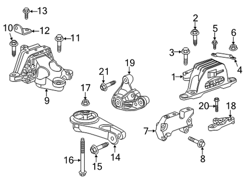 2022 Buick Envision Engine & Trans Mounting Diagram