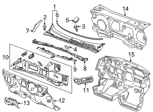 2014 Chevy Sonic Cowl Diagram