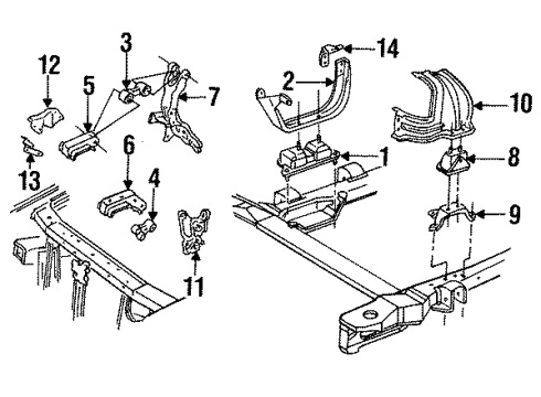 1988 Pontiac Grand Prix Support Bracket Diagram for 10104541