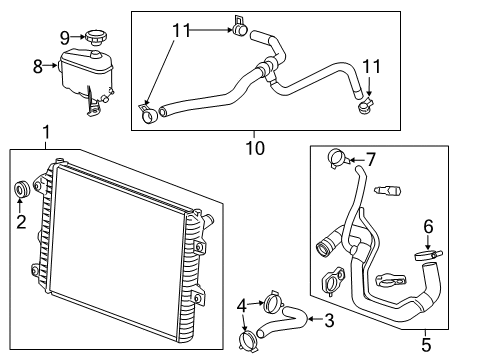 2016 GMC Sierra 2500 HD Radiator & Components Diagram