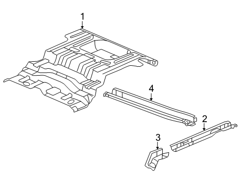 2009 GMC Envoy Rear Floor & Rails Diagram