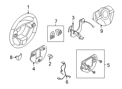 2008 Saturn Astra Steering Wheel Diagram for 94710164