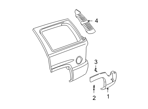 2003 Cadillac Escalade Exterior Trim - Quarter Panel Diagram