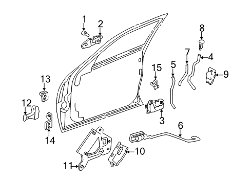 2003 Cadillac CTS Door & Components Diagram