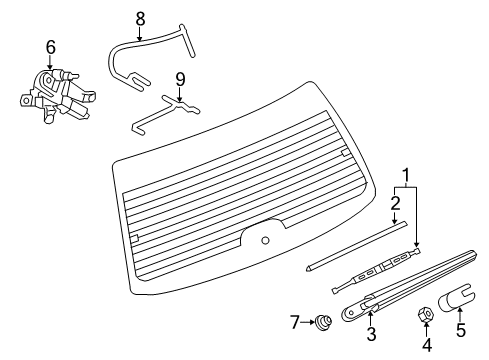 2012 Chevy Captiva Sport Lift Gate - Wiper & Washer Components Diagram