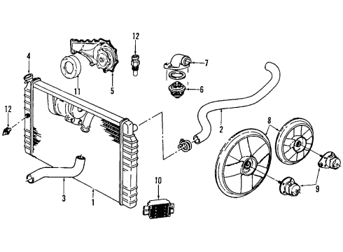 1989 Cadillac Allante Thermostat Housing Diagram for 10021153