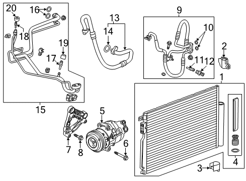 2019 Chevy Trax A/C Condenser, Compressor & Lines Diagram