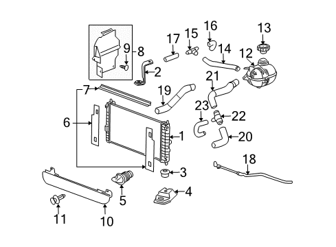 2009 Chevy Cobalt Radiator Diagram for 22717621