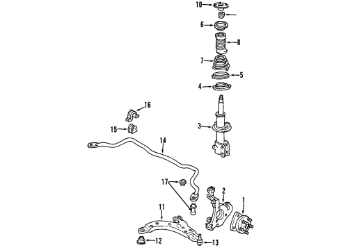 1998 Oldsmobile Intrigue Front Suspension, Control Arm, Stabilizer Bar Diagram 3 - Thumbnail