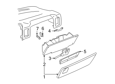 2006 Cadillac Escalade ESV Glove Box Diagram