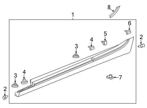 2013 Cadillac ATS Exterior Trim - Pillars, Rocker & Floor Diagram