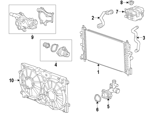 2015 Chevy Volt Cooling System, Radiator, Water Pump, Cooling Fan Diagram 3 - Thumbnail