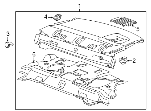 2014 Chevy Impala Interior Trim - Rear Body Diagram 2 - Thumbnail